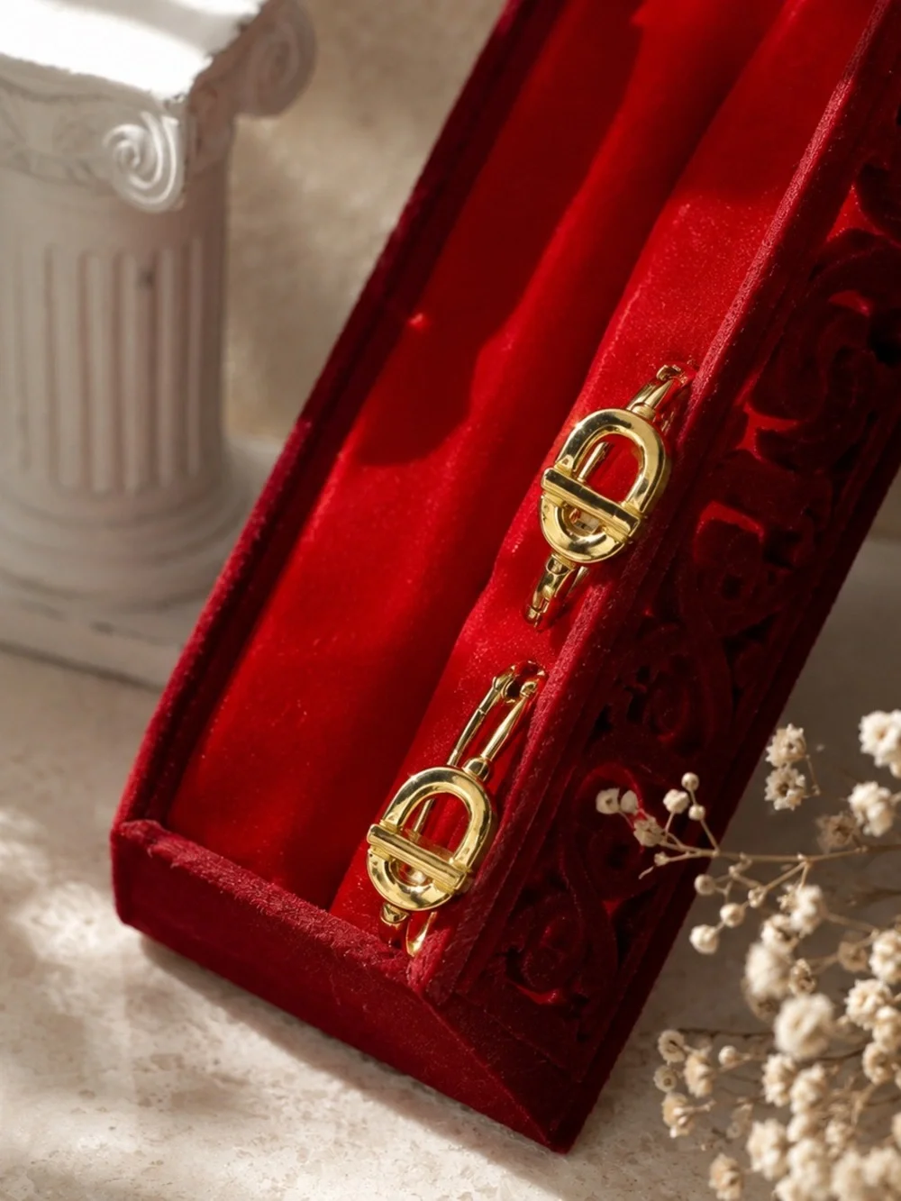 Elegant Gold Hoop Earrings vermeil 925